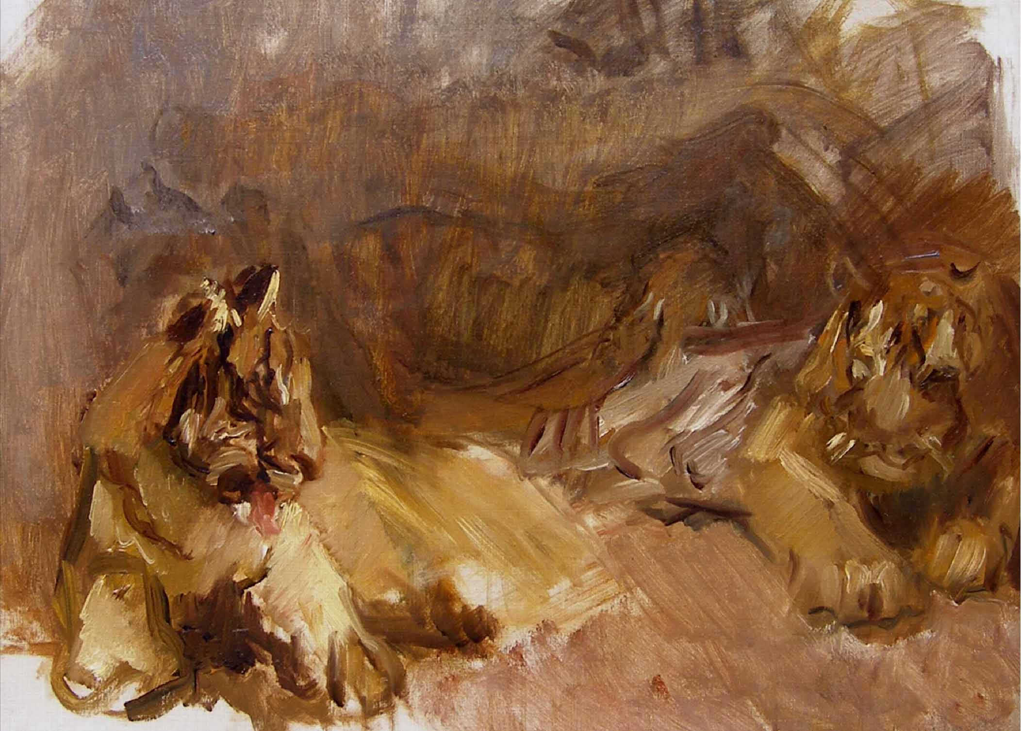 Max Slevogt Study of Lions